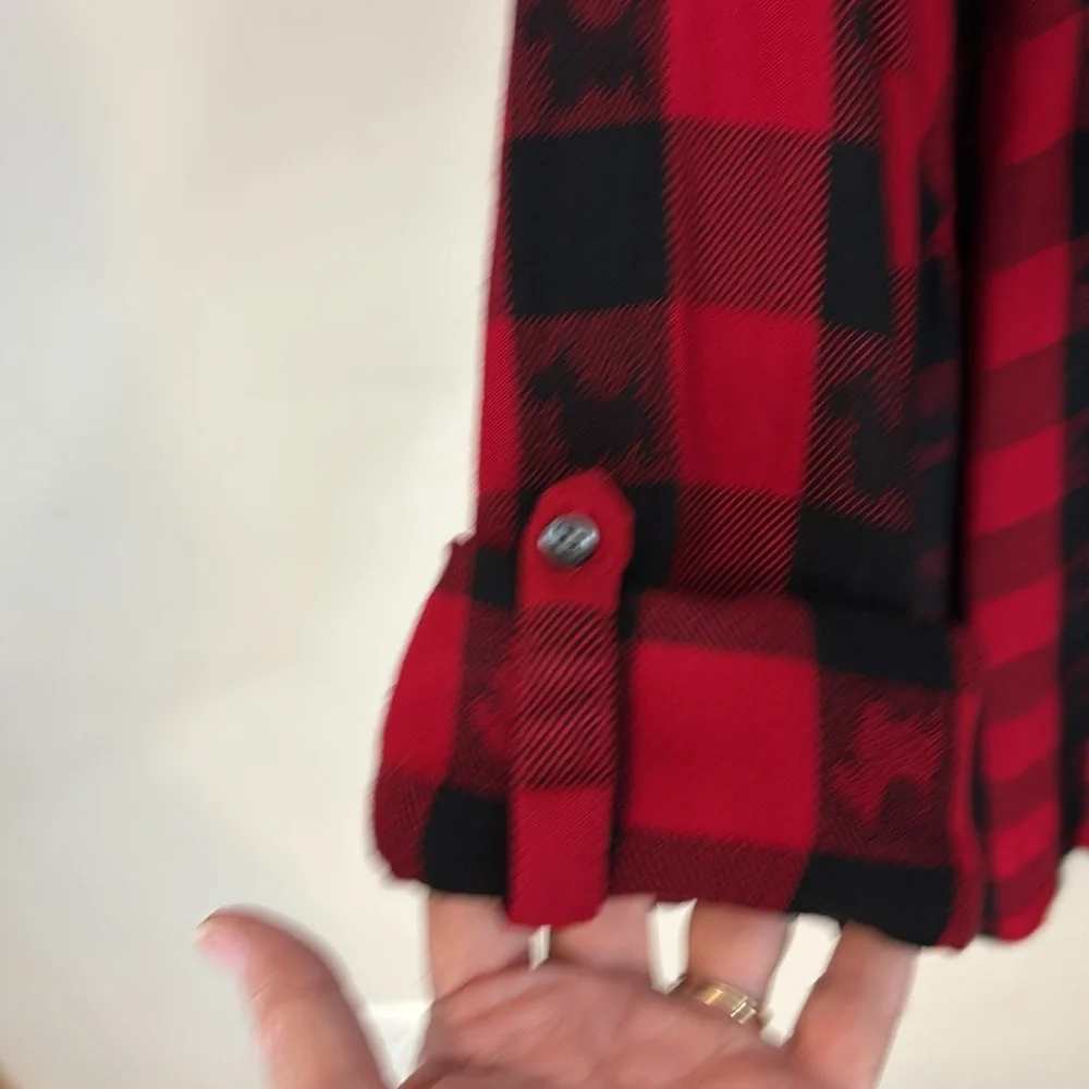 Talbots Red Buffalo Plaid Scottie Dogs Stretch Shirt Size 2X
